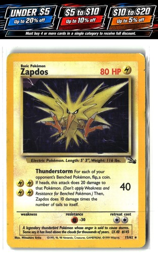 Fossil zapdos - fossil, #15/62