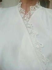 Giacca da camera 1900 donna vestaglia scendiletto antico merletto uncinetto