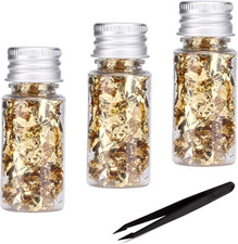 Foglia Oro Commestibile - 3 Bottiglie Decorazioni per Torte Commestibili Con Pin