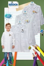 GREMBIULE SCUOLA BAMBINO BIANCO ASILO MATERNA ELEMENTARE SIGGI VARI MODELLI