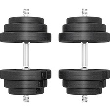 HOMCOM Set Manubri Palestra da 40 kg con 2 Aste in Acciaio e 12 Pesi Nero