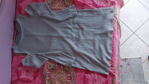 Vestito grigio maglia senza - vestito,
