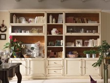 PARETE ATTREZZATA LACCATA PER SOGGIORNO. OK COME VETRINA , LIBRERIA E PORTA TV 