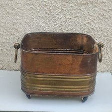 Grande CONTENITORE, vaso, fioriera in OTTONE E Rame - vintage