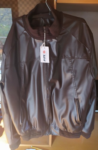 Giacca pelle marrone bomber - in,