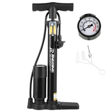 Pompa per Bicicletta - Pompa da Terra con Manometro 45cm - Materiale in Ferro Me