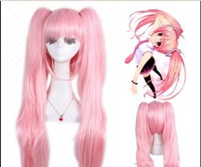 Parrucca completa Lolita lunga Sakura rosa grappoli dritti