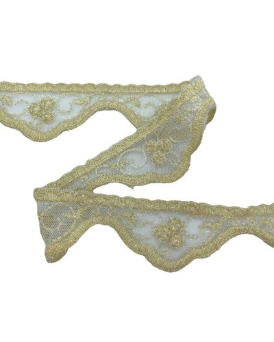 Passamaneria tulle pizzo ivory - pizzo,