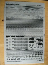 .1 x simboli Letraset BORDI, FORBICI, SIMBOLI, foglio S7340 < 