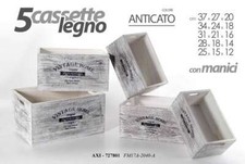 5 CASSETTE LEGNO ANTICATO