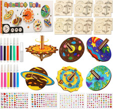 Trottole per Bambini, Mini Trottola in Legno Creativi,Kit per Attività Creative 