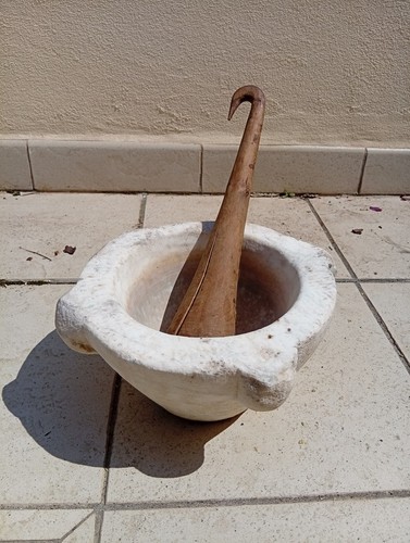 Antico mortaio marmo con - marmo,
