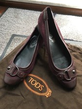 Ballerine Tod's tg 35,5 viola prugna, pelle e camoscio, come nuove 
