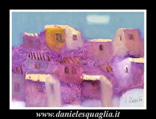 Paesaggio con case borgo - paesaggio,