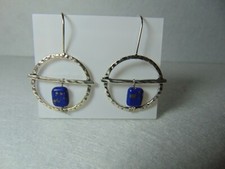 ORECCHINI DONNA ETNICI IN LEGA DI ZINCO E METALLO CON LAPISLAZZULO