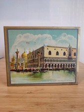 Scatola latta antica anni 20 Unica Torino Palazzo Ducale Venezia dolciumi Venchi