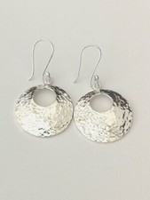 Semplice orecchino a cerchio aperto in argento massiccio 925 gioielli da donn...