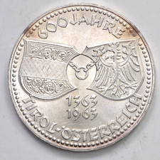 AUSTRIA 50 Schilling 1963 600 Jahre Tirol - Argento Silver