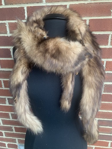 Sciarpa visone marrone vintage