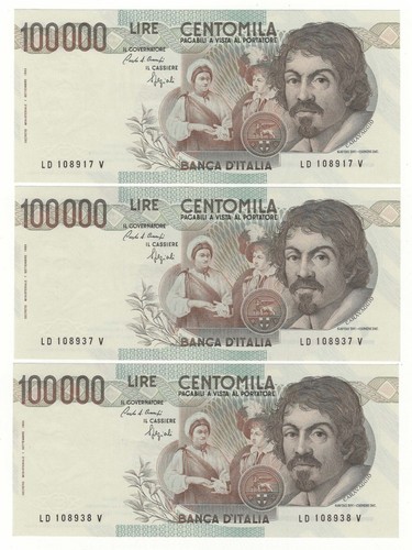 100000 lire caravaggio - caravaggio, i°