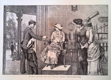 Stampa del 1881 La Sedia Pesatrice Bilancia Edmondo Chameroy Ximenes Esposizione