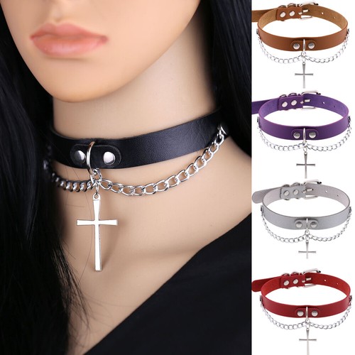 Collana girocollo pelle - collana, pu