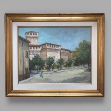 Veduta Con Castello Olio Su