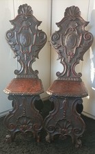 2 SEDIE ANTICHE-SGABELLO IN