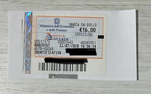 Marca bollo 16 euro - 16,