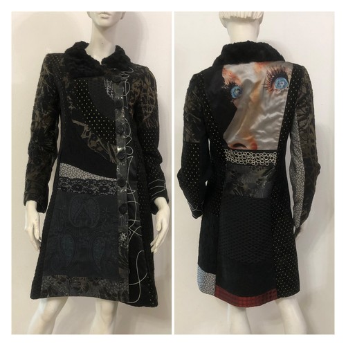 Desigual cappotto nero grigio - cappotto,