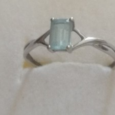 ANELLO DA DONNA IN ORO BIANCO 18 Kt 750 CARATI CON TOPAZIO CENTRALE