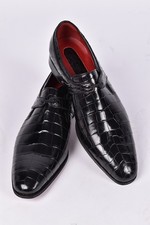 STEFANO RICCI scarpe eleganti coccodrillo $7000 EU 42 US 8 UK 9 colore nero