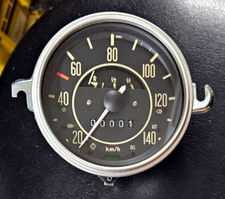 VW Maggiolino 1200/1302 Tachimetro Automatico Completamente Ricondizionato Anello Anteriore Argento