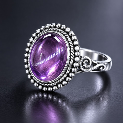 Anello argento viola cristallo