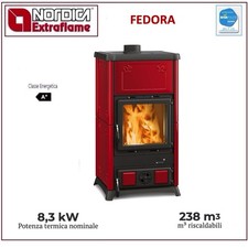 LA NORDICA FEDORA STUFA LEGNA RIVESTIMENTO MAIOLICA 8,3 kW BORDEAUX 3000820