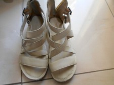 Sandali donna tacco basso 38 avorio usati vera pelle