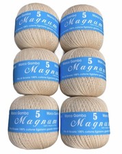OFFERTA 6 GOMITOLI MAGNUM/EMMA 5 DA GR.100 BIANCO E/O BEIGE 100%  filo di scozia