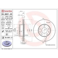 Disco Freno Brembo 09.8931.21