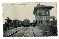 PIACENZA GRAZZANO VISCONTI STAZIONE TRAMVIARIA  FPV 1916 STREPITOSA !