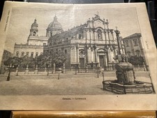 [stampa] 1891 CATANIA Cattedrale incisione su rame 20x29 cm ca OTTIMA