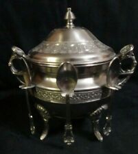 Victoria Sheffield Collection Punzonato, Servizio Ciotola con Piedi con 6 Cucchiai