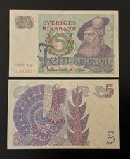 Sweden 5 kronor 1978 UNC P-51d