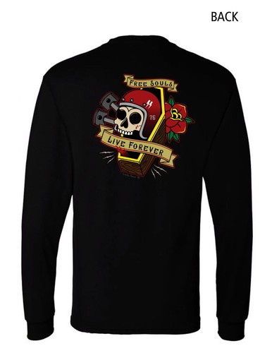 Shirt nera moto manica - moto, lunga