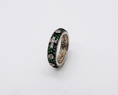 Anello rosario black rodium - anello,