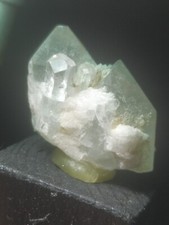 Acquamarina Punte Di Quarzo Su Matrice 10,36 Gr Minerale Raro Collezione