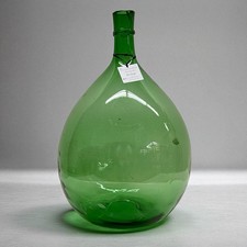 Damigiana in vetro da 34 litri antica vecchio boccione verde per vino giardino