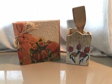 SET REGALO PORTAMESTOLI CUCCHIAIO DI LEGNO E QUADERNO RICETTARIO DECOUPAGE