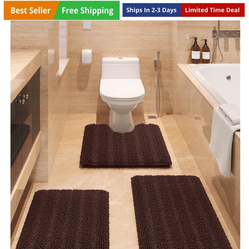 Tappeto bagno marrone righe - bagno,