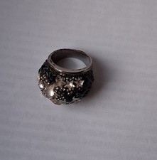 Anello swarovski cupola nera