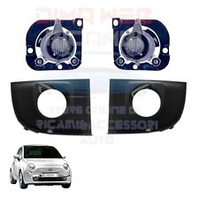 KIT COPPIA FENDINEBBIA H3 CON CORNICI GRIGLIE PER FIAT 500 DAL 2007 AL 2015